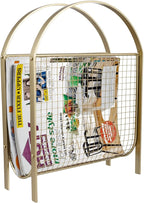 MyGift Magazine Rack, Floor Freestanding Magazine Holder for Bathroom Bedroom Office, Books Newspapers File Mail Organizer, Mid Century Modern Decor Wire Storage for Tablets and Documents