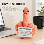 Middle Finger Crochet Doll, Funny Flip the Bird Emotional Support Gift for Adults, Sarcastic Gag Gift for Coworkers Friends, Office Desk Decor