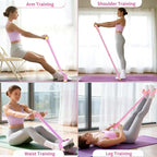 Pedal Resistance Bands with Handles, Upgrade 6-Tubes Manual Tension Training Pedal, Natural Rubber Foot Pedal Resistance Bands, Multifunction Fitness Bands for Abdomen, Waist, Arm, Leg