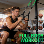 WHATAFIT Resistance Bands Set with Handles - Exercise Bands Home Gym Strength Training Equipment, Includes Door Anchor & Ankle Straps for Full Body Workout Bands, Physical Therapy - for Men and Women