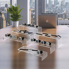 6 PCs Risers Display Stands 3 Tiers Desktop Acrylic Shelves Cake Dessert Holder Products Stand for Collectibles Shoes Jewels Pop Figure (Clear12inch)