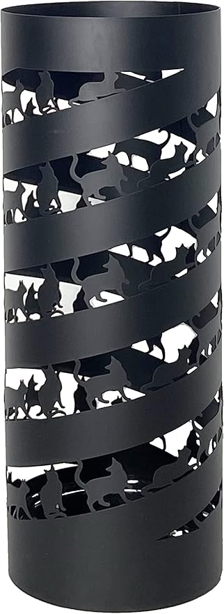 Mango Steam Round Cat Spiral Umbrella Stand 22" Tall, Black