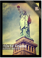100% Solid Wood 10x14 Picture Frame, Black Frame for 10 x 14 Inch Picture Poster Photo, Light Weight 10 by 14 HQ Matte Black Frame for Wall - 1 Pack/Black/10 x14