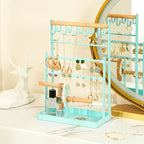 ProCase Jewelry Organizer Stand Necklace Organizer Earring Holder, 6 Tier Jewelry Stand Necklace Holder with 15 Hooks, Jewelry Tower Display Rack Storage Tree for Bracelets Earrings Rings -Aqua