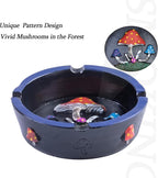 4.44" Cool Ashtray for Cigarettes, Mushroom Ashtrays Round Ash tray Decor for Home Office, Cute Ashtray for Ornament Gifts (Blue Mushroom)