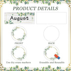 Zonon 48 Pieces Holiday Monthly Headliners Set 12 Months of The Year Headers Seasonal Monthly Bulletin Board Borders with 36 Round Blank Confetti Cutouts(Greenery)