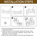 Belt Organizer - Belt Storage for Closet Drawer Dresser Wood Belt Rack Display, 5 Compartments, Gift for Man