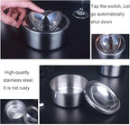 2 Sets Outdoor Ashtray with Lid, hanlongyu Flip Top Stainless Steel Ash Tray, Metal Windproof Cigarette Ashtrays for Indoor or Outdoor Use, Desktop Smoking Ashtray Office Patio Home Decor