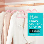 HOUSE DAY Premium Velvet Hangers 100 Pack Light Pink, Non-Slip Flocked Felt Hangers, Sturdy Clothes Hanger with 360° Rotatable Hook, Heavy Duty Durable Slim Coat Hanger for Closet Space Saving