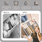 ULENDIS 9 Pack Wardrobe Clothes Organizer for Drawers, Foldable Clothes Drawer Mesh Separation Box, Drawer Dividers for Clothes Pants Jeans T Shirt (2Jeans+2Bra+(Legging+Shirt+Panties+Sock)*1)