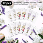 MYARO 12 Packs Scented Sachets for Drawer and Closet, Long-Lasting Potpourri Bags Closet Air Freshener Home Fragrance Sachet 3 Scents Options- Lavender, Bloomy Flower, Gardenia