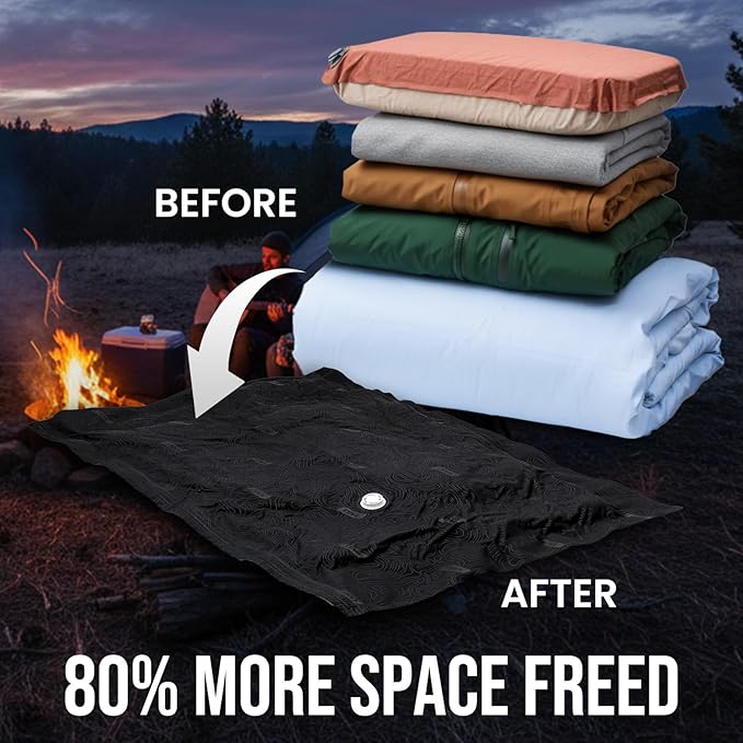TAILI 5 Pack Outdoor Vacuum Storage Bags, Travel Compression Bags (39x29 inch), Tear-Proof Vacuum Seal for Camping, Cushion, Clothing, Waterproof, Wearproof, Punctureproof