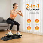 OWLSKY Balance Board,with Resistance Bands, Portable Balance Trainer Featuring LCD Monitor, 330 lbs Capacity Ski Machine for Full Body Workout Orange