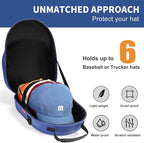 Livelab Hat Case, Hard Hat Case for Baseball Caps, Hat Storage with Carrying Handle & Shoulder Strap, Hat Organizer Protects Up to 6 Hats, Perfect for Travel & Home Storage - Blue
