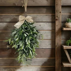 Olive Teardrop Swag – Holiday Artificial Olivee Dangling Ornament with Bow | 60cm/23.62 Inch Green Olive Swag Wreath for Wedding, Birthday, Party, Festival, Christmas, Home Decoration