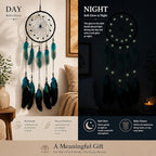 Dream Catchers Handmade Feather Native Home Wall Decoration Blue