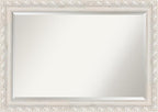 Amanti Art White Wall Mirror 30x42 Opera Off White Rectangle Bathroom Mirror for Wall Decor Living Room, Large Traditional Wood Frame, Hangs Horizonally and Vertically, Bathroom Decor, Beveled Edge