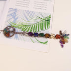 Handmade Crystal Window Car Hanging Ornaments 7 Chakra Home Decoration Feng Shui Ornament Yoga Meditation Car Decoration Tumbled Palm Stones (Style12)