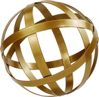 Kesywale Decorative Sphere Metal Band Ball Orbs Decorative Balls Home Decor Accents Tabletop Decorations for Living Room, Kitchen, Bedroom Centerpiece for Dining Room Coffee Table, Side Tables (Gold)