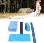 5Pcs Yoga Fitness Set, Yoga Blocks with Stretch Belt, Latex Towel and Resistance Loop, Complete Workout Kit for Home Gym, Includes Yoga Ball for Pilates, Stretching and Strength Tr