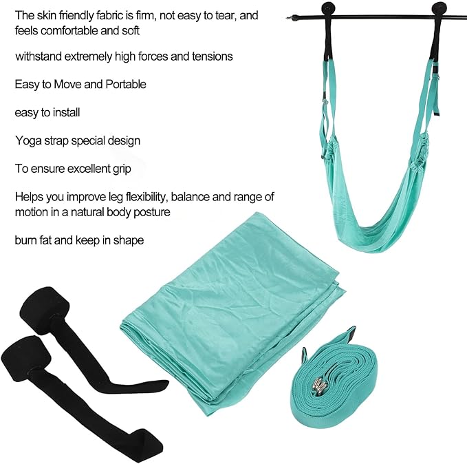 Aerial Yoga Swing Set, Aerial Yoga Door Hanging Trapeze Sling Kit, Waist Back Leg Stretch Strap, Leg Stretching Assist Trainer