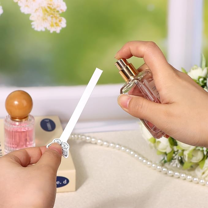 1000 Pcs Perfume Test Strips Cute Butterfly Disposable Fragrance Strips White Perfume Paper Test Strips Fragrance Blotter Strips Essential Oils Test Card for Scents Aromatherapy Testing