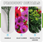 2PCS Artificial Hanging Flowers, 132 Violet and Eucalyptus Vines Fake Hanging Plants for Wall Home Room Garden Artificial Flowers for Decoration