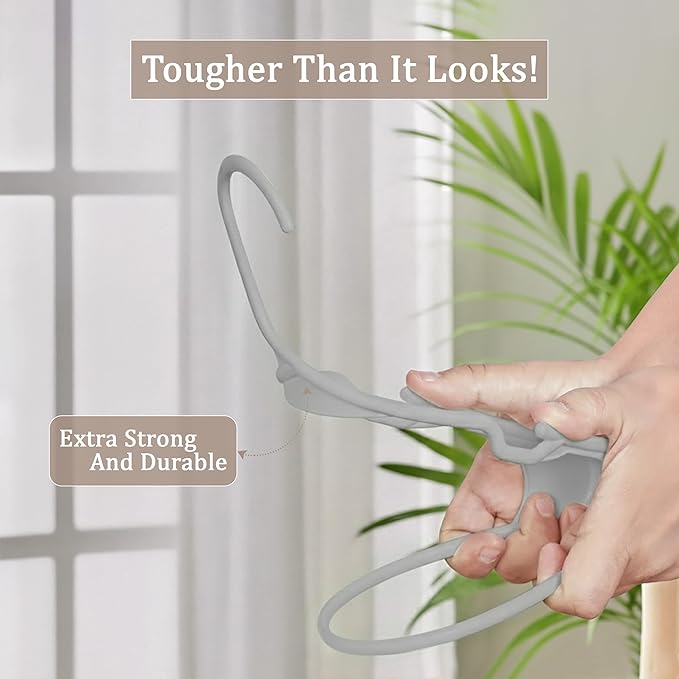 Utopia Home Plastic Hangers 30 Pack - Perfect Space Saving Clothes Hanger - Durable and Strong - Perfect Closet Organizers with Shoulder Grooves (Grey)
