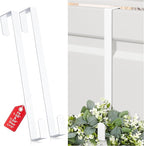 15" Reversible Wreath Hangers for Front Door, Fit Most Doors up to 1-3/4", Heavy Duty Steel Over The Door Hooks Hold up to 80 LBS for Spring & Easter Wreaths, Seasonal Door Decor (White 2 Pack)