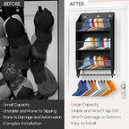 Over the Door Hat Rack - 3-Layer Design Hat Organizer Holds 30-36 Hats with 10 Hooks, Ideal Hat Rack for Door, Over the Door Organizer for Closet, Apartment, Bedroom, Dorm, 1 Pack, Black
