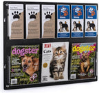 Displays2go Tiered Brochure Rack for Wall, 6-12 Adjustable Pockets, Frameless Acrylic - Black (2RP6BLK)