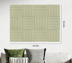 Large Cork Board Alternative 48” X 36” Felt Bulletin Board Tiles, with 30 Pushpins, 60 Adhesive Tabs,12-Pack Slat Wall Paneling, Cork Boards for Office Push Pin Board Felt Board - Sage