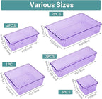 WOWBOX 13 PCS Plastic Drawer Organizer Set, Desk Drawer Divider Organizers and Storage Bins for Makeup, Jewelry, Gadgets for Kitchen, Bedroom, Bathroom, Office, Purple