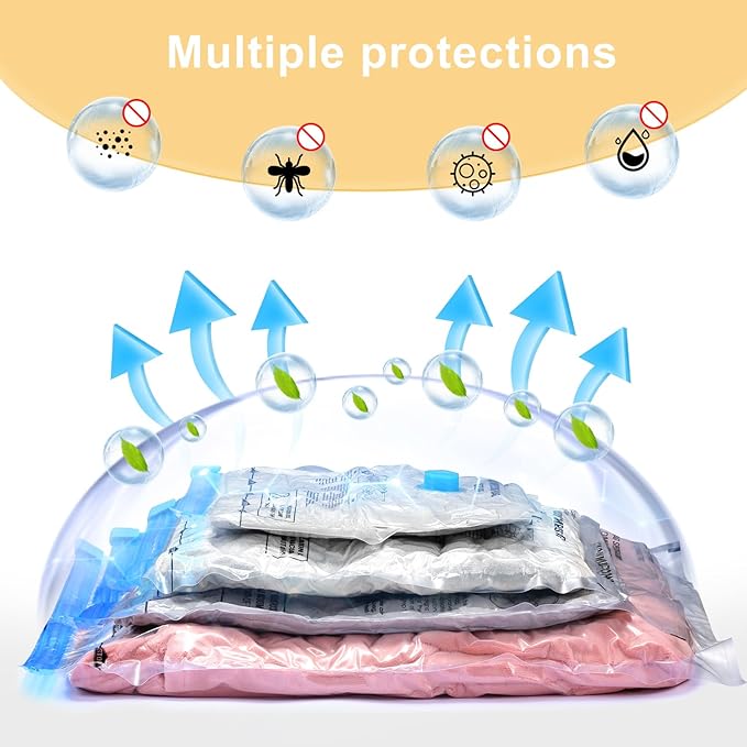Combo 16 Pack Travel Vacuum Bags with Portable Electric Pump, Space Saver Vacuum Storage Bags for Clothing and Luggage, Travel Essentials