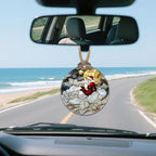 DASTOLL Stained Glass Christmas Decorations, Golden Moon Santa Claus Cloud Suncatcher for Window Christmas Tree Hanging Ornaments Sun Catcher Xmas Decor Gifts for Women Men Mom Nana Friend
