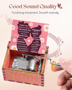 Swooflia Mother's Day Wooden Music Box for Daughter - Hand Crank Engraved Musical Box Vintage Mechanism Personalized Gifts for Mom Aunt Niece Granddaughter Grandma Friend Jesus On Birthday