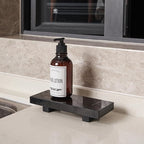 Natural Marble tray pedestal stand, Soap Dispenser Holder, Modern Marble Riser For Decor Display, Soap Pedestal For Bathroom, Kitchen, Home Decor (Marquina Black)