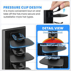 Vrurc Hat Organizer for Baseball Caps, 2 Pack Wall Mounted Rack with Strong Adhesive, Multilayer Storage Holds 40 Hats for Closet Door, Bedroom & Entryway, Space-Saving Display Holder (Black)