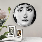Lina Cavalieri Plate, Wall Decorative Plate, Mysterious Face Plate Wall Hanging Decoration,Including Bracket And Special Spring HooK, (Style-4, 8inch)