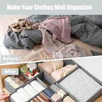 Drawer Organizer Clothes 8 Pack Clothes Organizer Dresser Drawer Organizers for Socks Underwears Bras Foldable Closet Organizers and Storage Fabric Storage Dividers for Nursery Bedroom, Gray