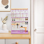 ProCase Jewelry Organizer Stand Necklace Organizer Earring Holder, 6 Tier Jewelry Stand Necklace Holder with 15 Hooks, Jewelry Tower Display Rack Storage Tree for Bracelets Earrings Rings -Purple