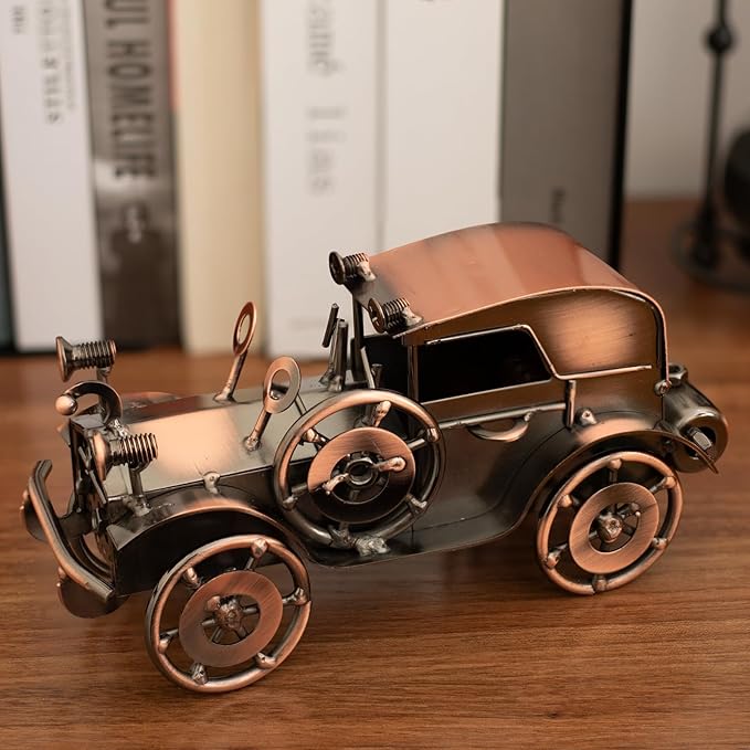 Classic Car Gifts for Men & Women - Antique Collectible Car for Adults, Scrap Metal Vintage Car Decor for Man Cave, Garage, Office, Home, Ideal Gifts for Car Lovers