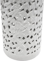 Red Lantern 20" Bamboo Lattice White Porcelain Umbrella Stand