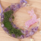 Fairy Purple Forest Deer Crystals Dream Catchers Christmas Gemstone Sun Catcher with Star&Flowers Ornament Handmade Dreamcatcher Wall Decor for Adults Boys Girls Bedroom Wedding Garden Bless Gift