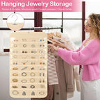 3 Pack Hanging Jewelry Organizer, 80 Clear Pockets earring organizer and storage, Accessories holder organizer for Closet, Jewelries, Necklace, Travel