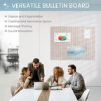 Large Cork Bulletin Board for Wall 48"x36", 12 Pack Felt Slat Wall Panel Tiles with 60 Pushpins, 50 Safe Removable Adhesive Tabs, Decorative Pin Board Tack Board for Office Home School