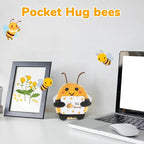 WenmthG „Be Yourself“ Emotional Gifts - Funny Positive Crochet Honeybee, Handmade Doll Support Animals Gifts for Women Men Friends Coworkers