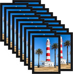 Giftgarden 5x7 Picture Frame Set of 18, Lightweight 5 by 7 Frames Bulk for Gallery Wall Photo Hanging and Tabletop Display, Black