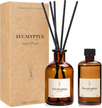 Reed Diffuser Set, 8.12 fl.oz Eucalyptus Scented Diffuser with Sticks, Up to 120 Days, Home Fragrance Reed Diffuser for Bathroom Shelf Decor & Room Freshener