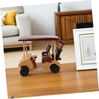 Kisangel Rustic Wooden Car Model Handmade Vintage Vehicle Ornament for Home Decor Office Desktop Antique Decoration Retro Lovers and Collectors